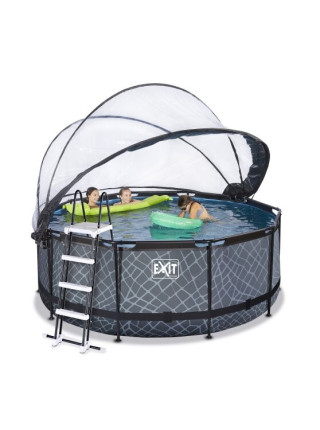 Басейн круглий з куполом EXIT "камінь" 450х122 см